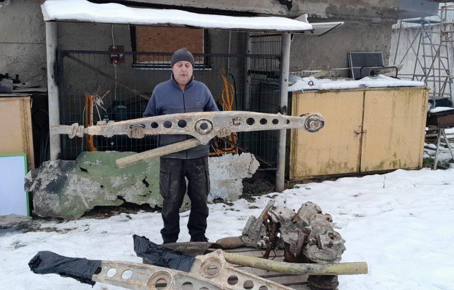 Parts of a Hitler-era Luftwaffe aircraft have been brought to Kyiv.