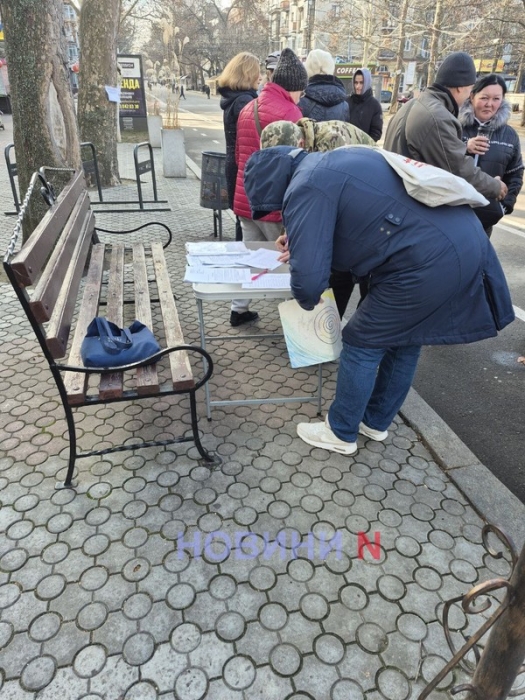 В Николаеве горожане вышли на главную улицу защищать платаны (фото)